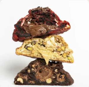 Trois cookies Cookies Paradise au cœur fondant