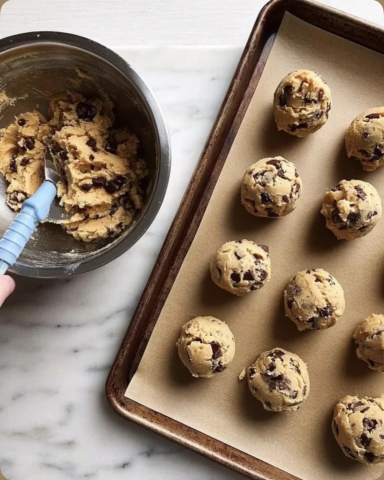 Boules de pâte à cookies prêtes à cuire